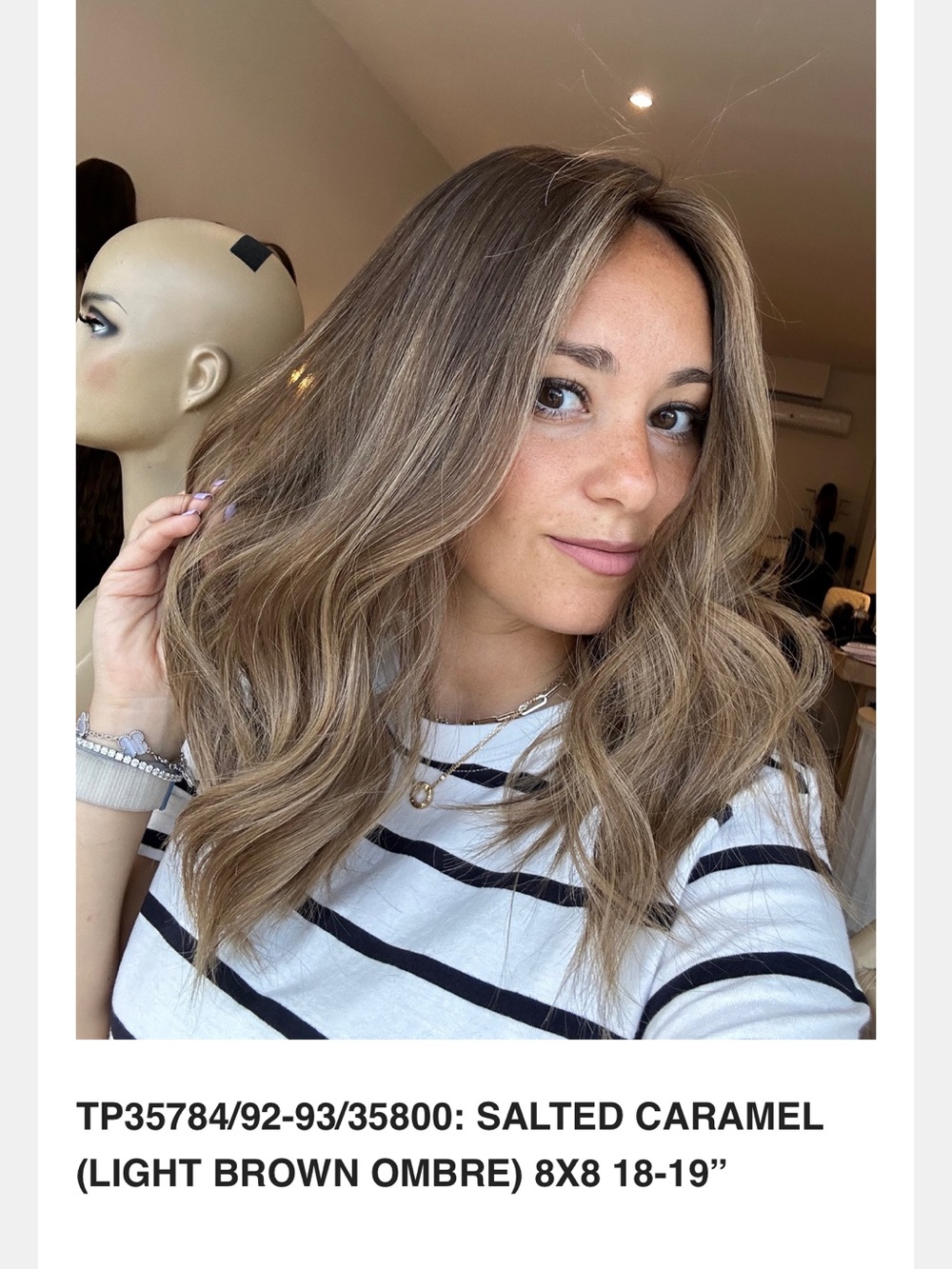 Salted Caramel Light Brown Ombre Women's Hairpiece - Natural Waves
